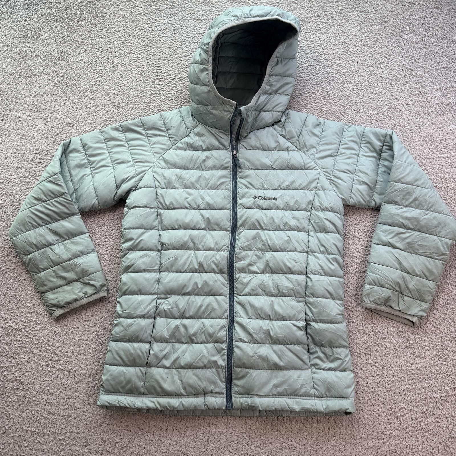 Columbia Columbia Omni Heat Hooded Puffer Jacket Youth L 14-16 Green Size L / US 10 / IT 46 - 1 Thumbnail