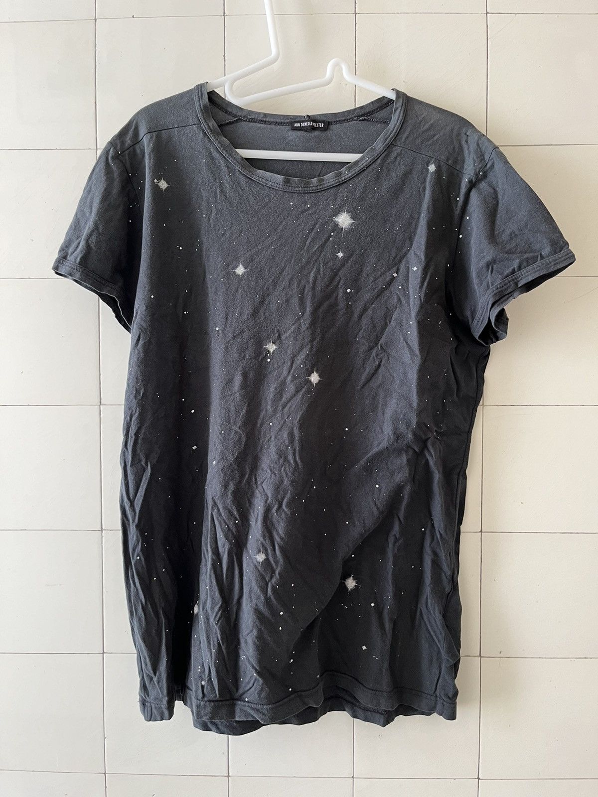 image of Ann Demeulemeester Ann Dem Stars T-Shirt in Black, Men's (Size Small)