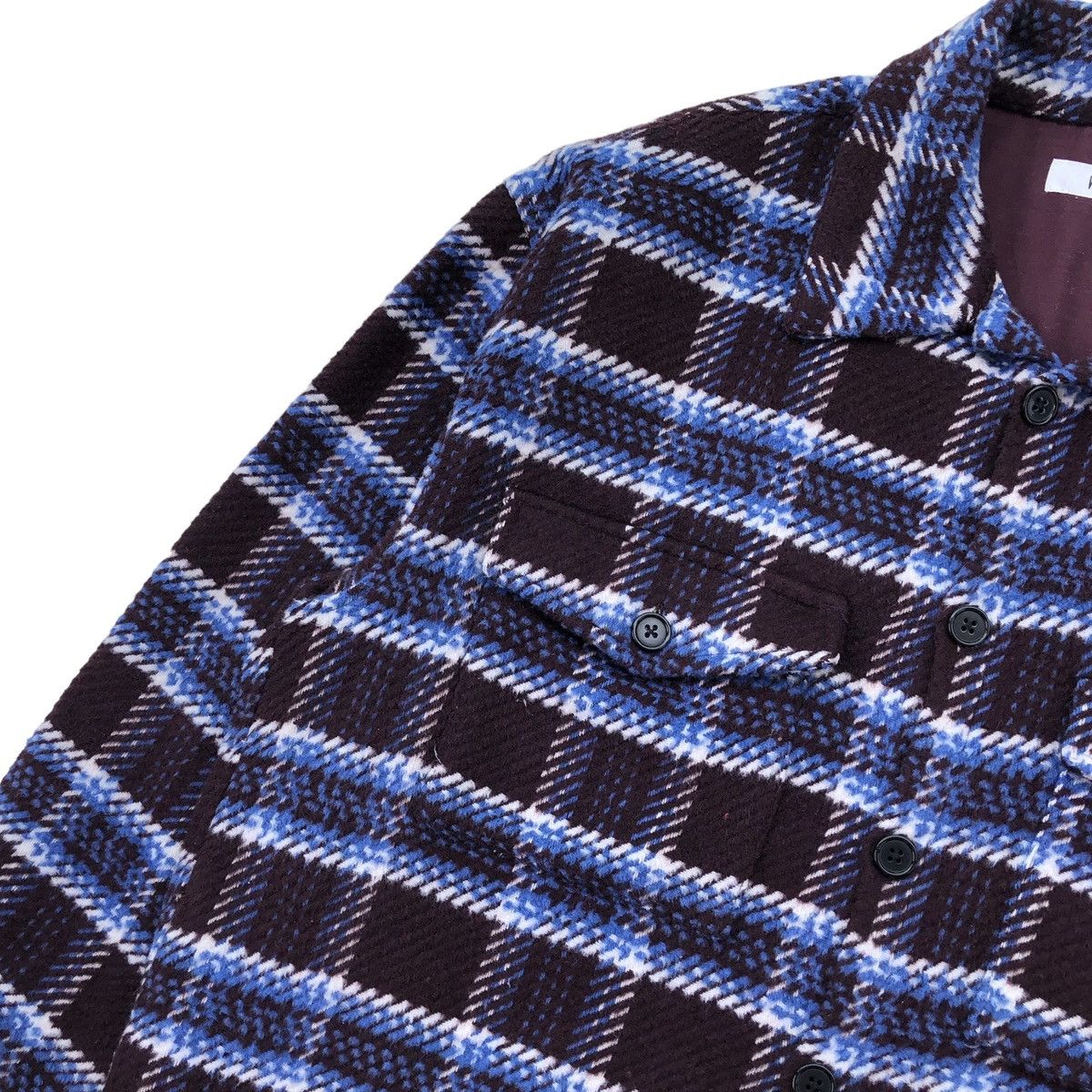 Japanese Brand Vintage WEGO Wool Flannel Box Design Buttons Up Jacket Size US M / EU 48-50 / 2 - 3 Thumbnail