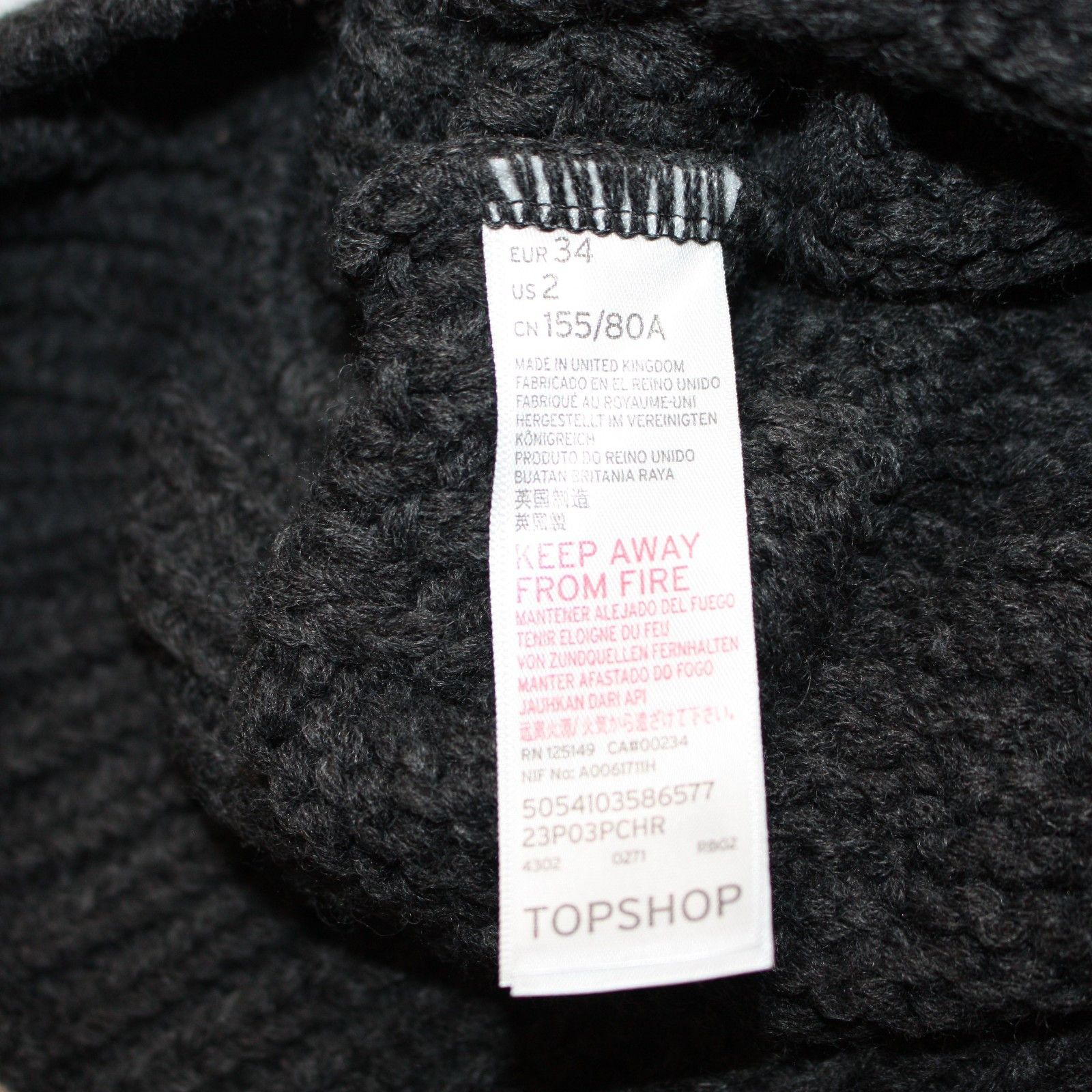 Topshop Long Open Front Cardigan Sweater in Charcoal size XS US 2-4 Size XS / US 0-2 / IT 36-38 - 11 Thumbnail