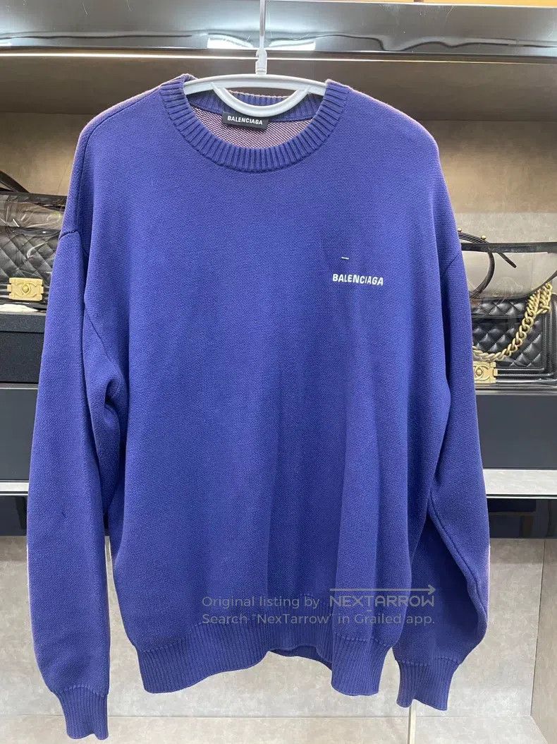 Balenciaga Balenciaga Solid Color Logo Embroidered Crew Neck Knit Lon Size US XS / EU 42 / 0 - 2 Thumbnail