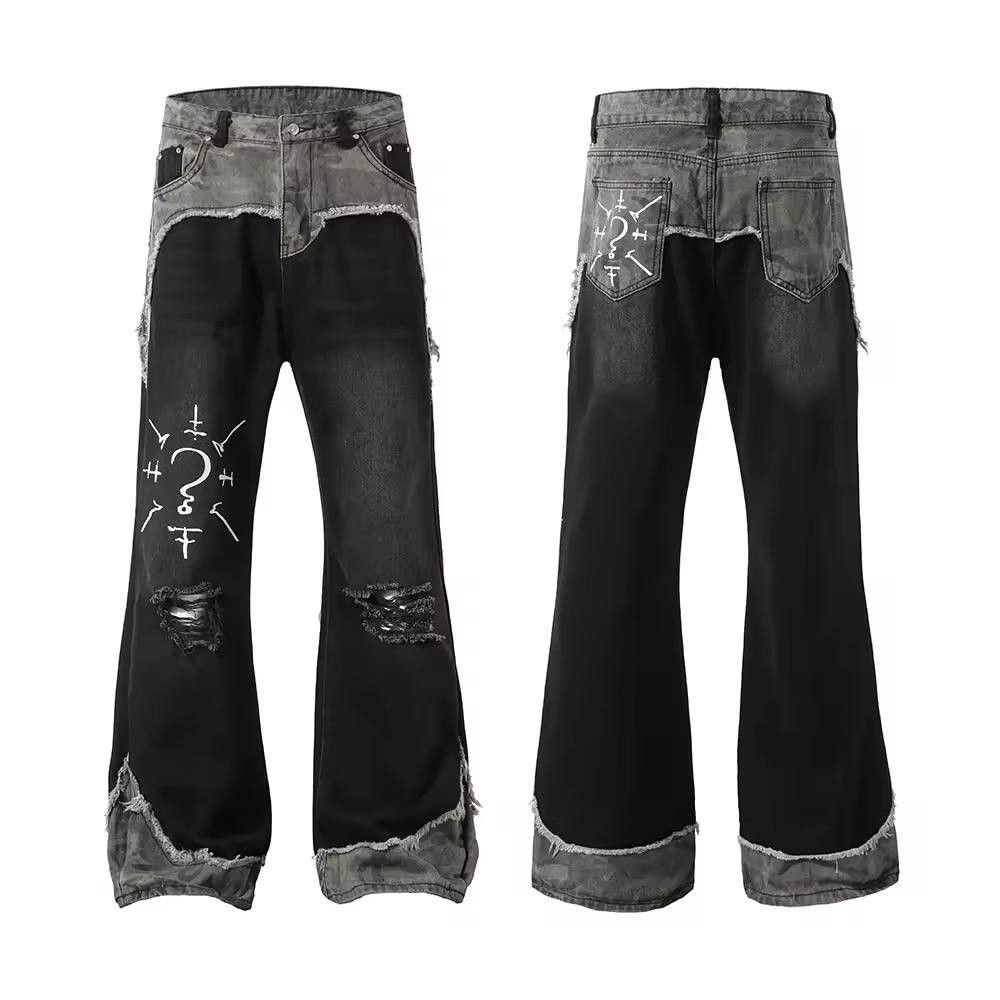 Japanese Brand × Vintage double jeans with embroidery Size US 34 / EU 50 - 2 Thumbnail