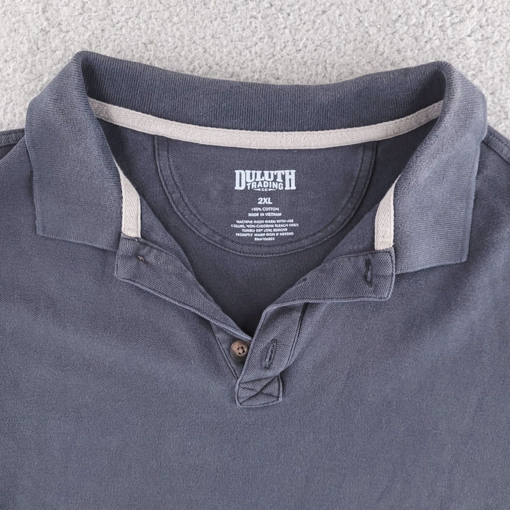 CO Duluth Polo Shirt Mens 2XL Gray Short Sleeve Knit Casual Work Vintage No Size US XXL / EU 58 / 5 - 5 Thumbnail