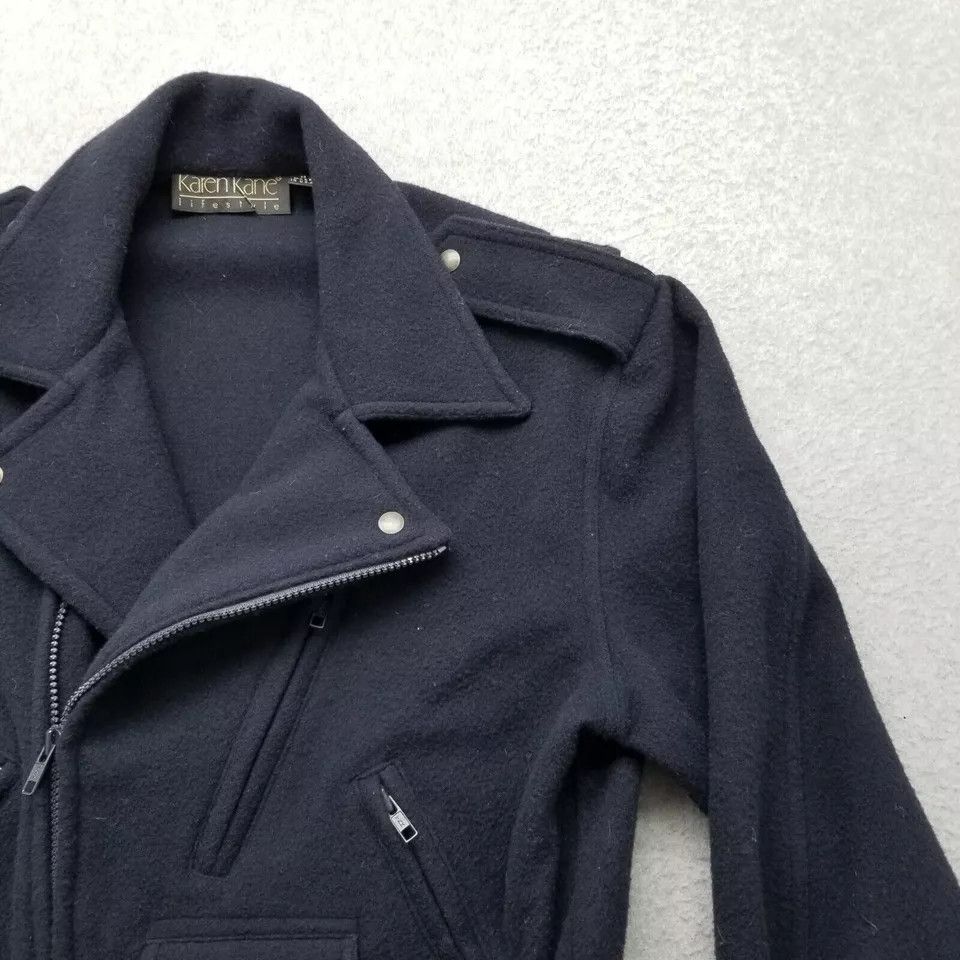 Other Karen Kane Jacket Womens Medium Blue Zip Pockets Belt Casual Size M / US 6-8 / IT 42-44 - 4 Thumbnail
