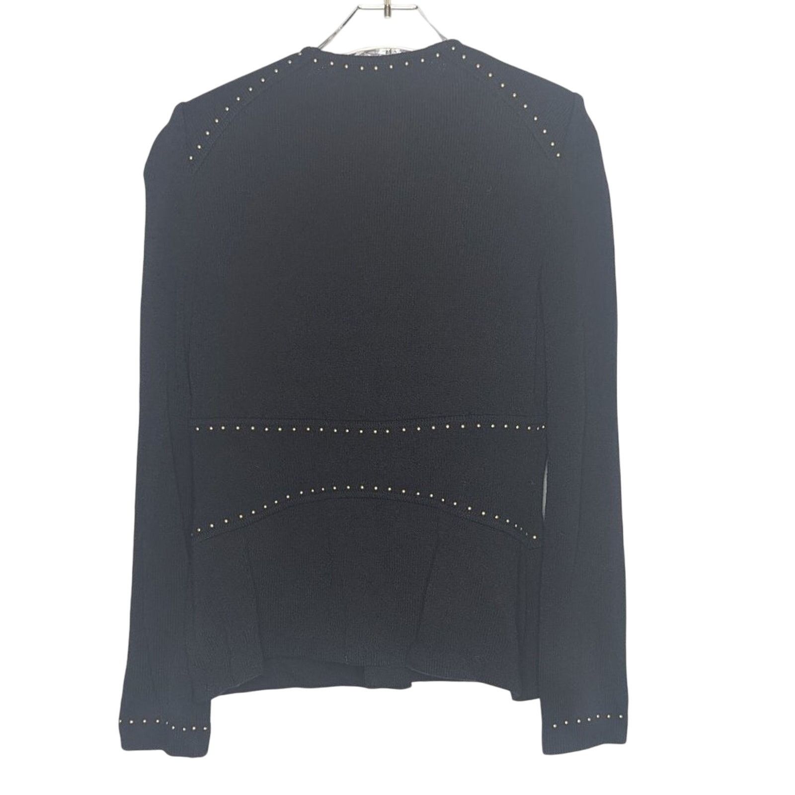 St. John St. John Vintage Black Full Zip Long Sleeve Jacket Studded 2 Size S / US 4 / IT 40 - 2 Thumbnail