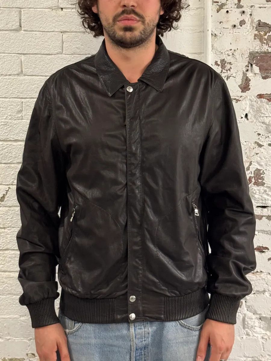 Prada AW2009 Prada Brown Leather Bomber Jacket Size US M / EU 48-50 / 2 - 2 Thumbnail