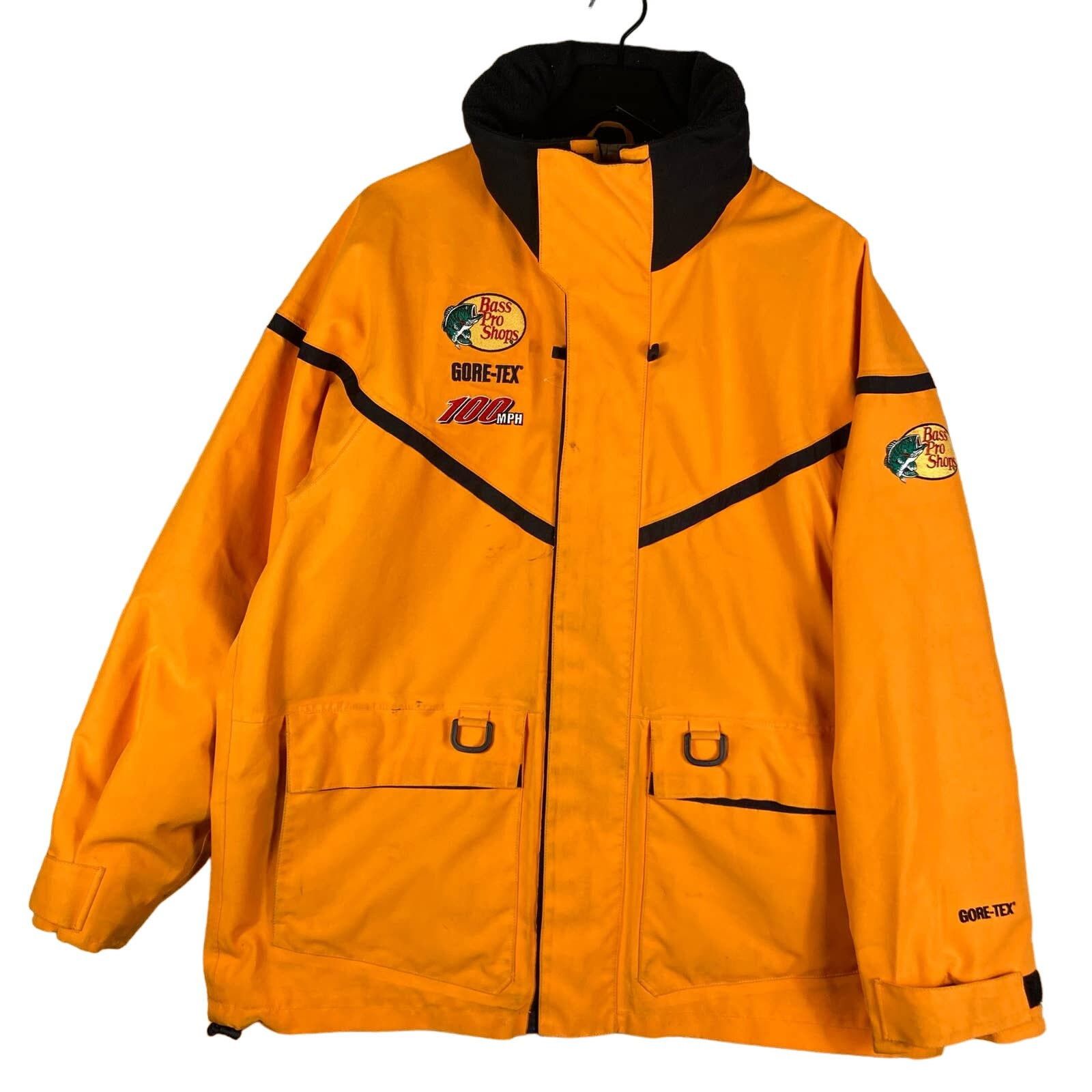 image of Bass Pro Shops Bass Pro Shop Fishing Gore Tex Jacket 100 Mph Mens Large in Yellow