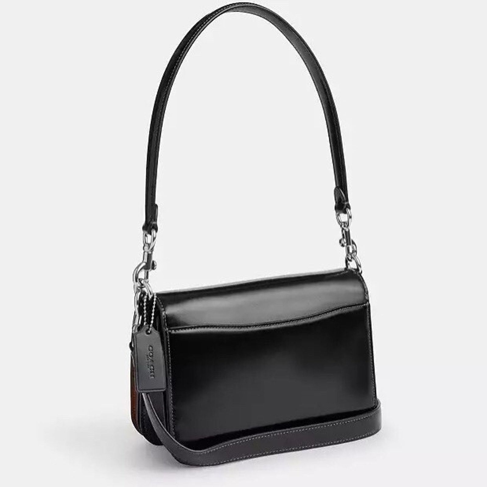 Coach NWT Coach CY657 Spazzolato Leather Quinn Bag Black Size ONE SIZE - 10 Thumbnail