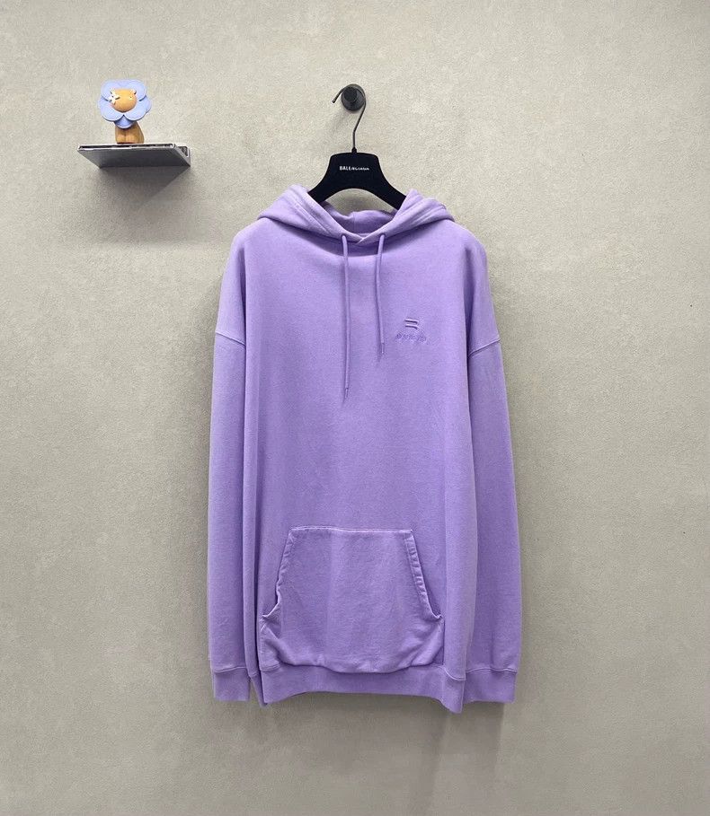 Balenciaga Balenciaga Logo Embroidered Purple Sweatshirt Size M Size US M / EU 48-50 / 2 - 1 Thumbnail