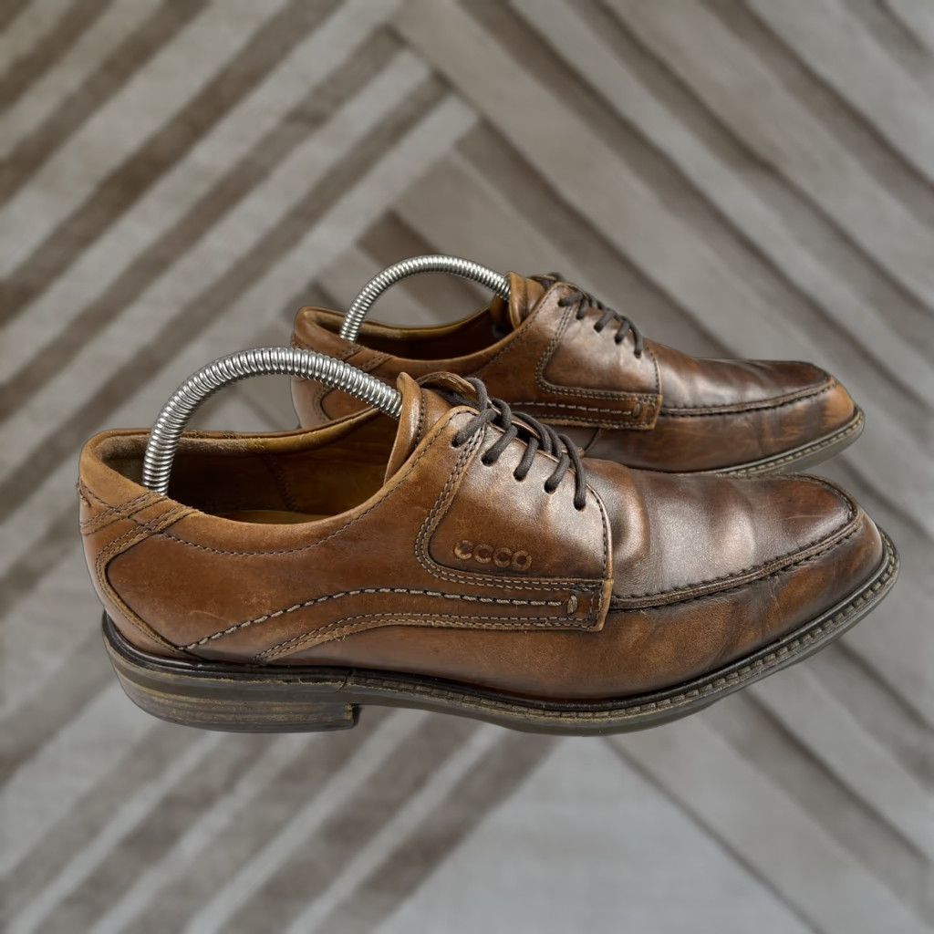 Ecco VINTAGE ECCO Men's Windsor Tie Oxford Brown EU 41/US 8-8.5 Size US 9 / EU 42 - 1 Thumbnail