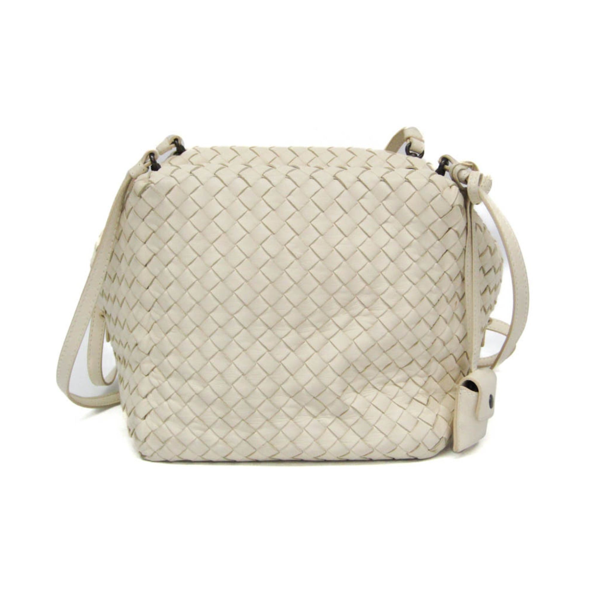 Bottega Veneta Bottega Veneta Intrecciato Women's Leather Shoulder Bag White Size ONE SIZE - 1 Thumbnail