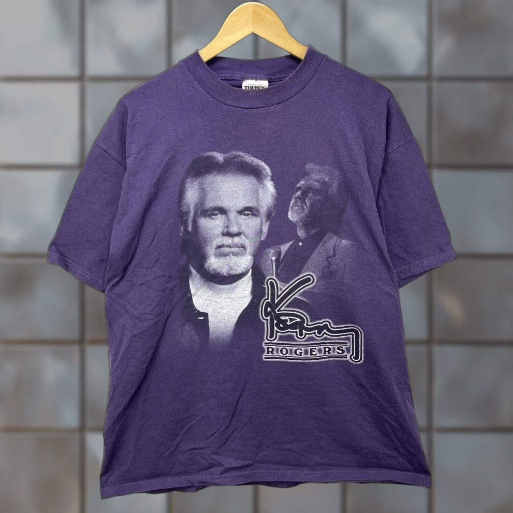 Tultex VINTAGE Kenny Rogers Tour T Shirt XL Blues Short Sleeve Men XL T-Shirt 90s Fans Mens Size US XL / EU 56 / 4 - 1 Thumbnail