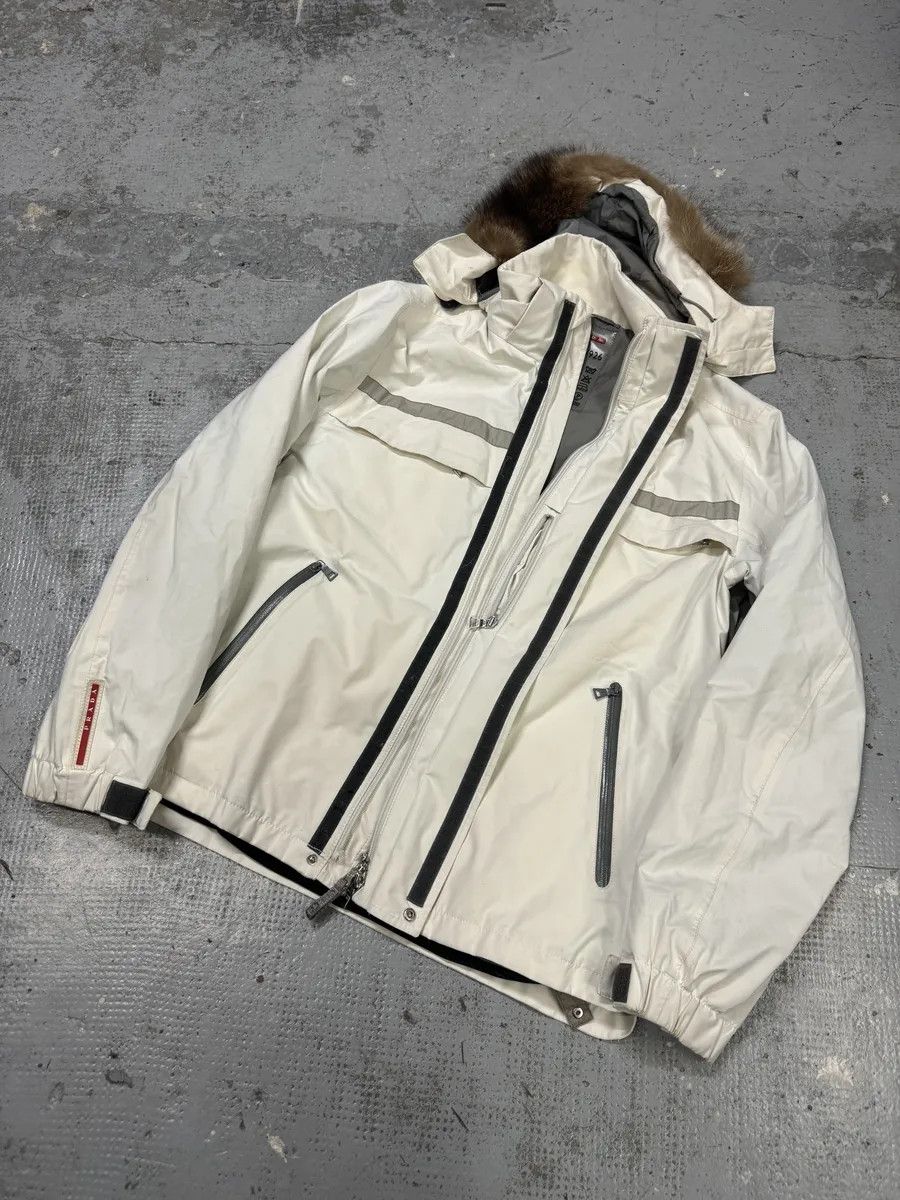 Prada AW2006 Prada Cream Beige White Utility Fur Hooded Jacket Size US L / EU 52-54 / 3 - 5 Thumbnail