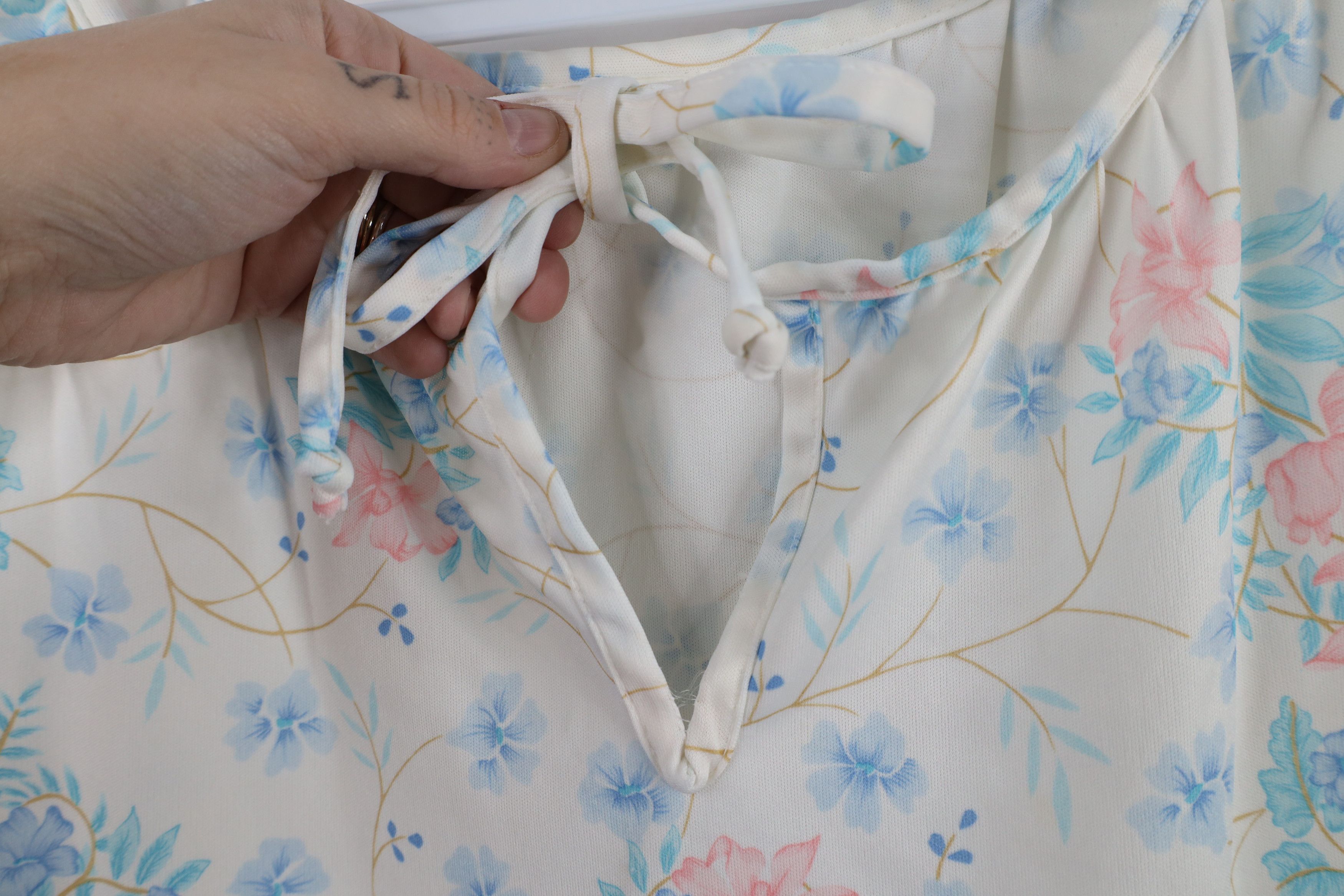 Vintage Vintage 70s Streetwear Flower Knit Short Sleeve Shirt Size M / US 6-8 / IT 42-44 - 4 Thumbnail