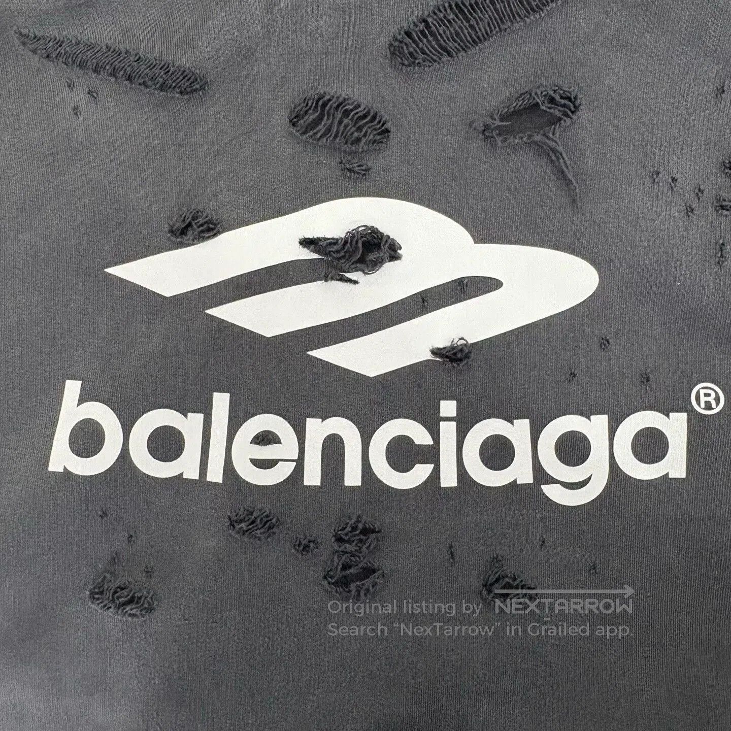 Balenciaga balenciaga distressed black hoodie size L. Size US L / EU 52-54 / 3 - 6 Thumbnail