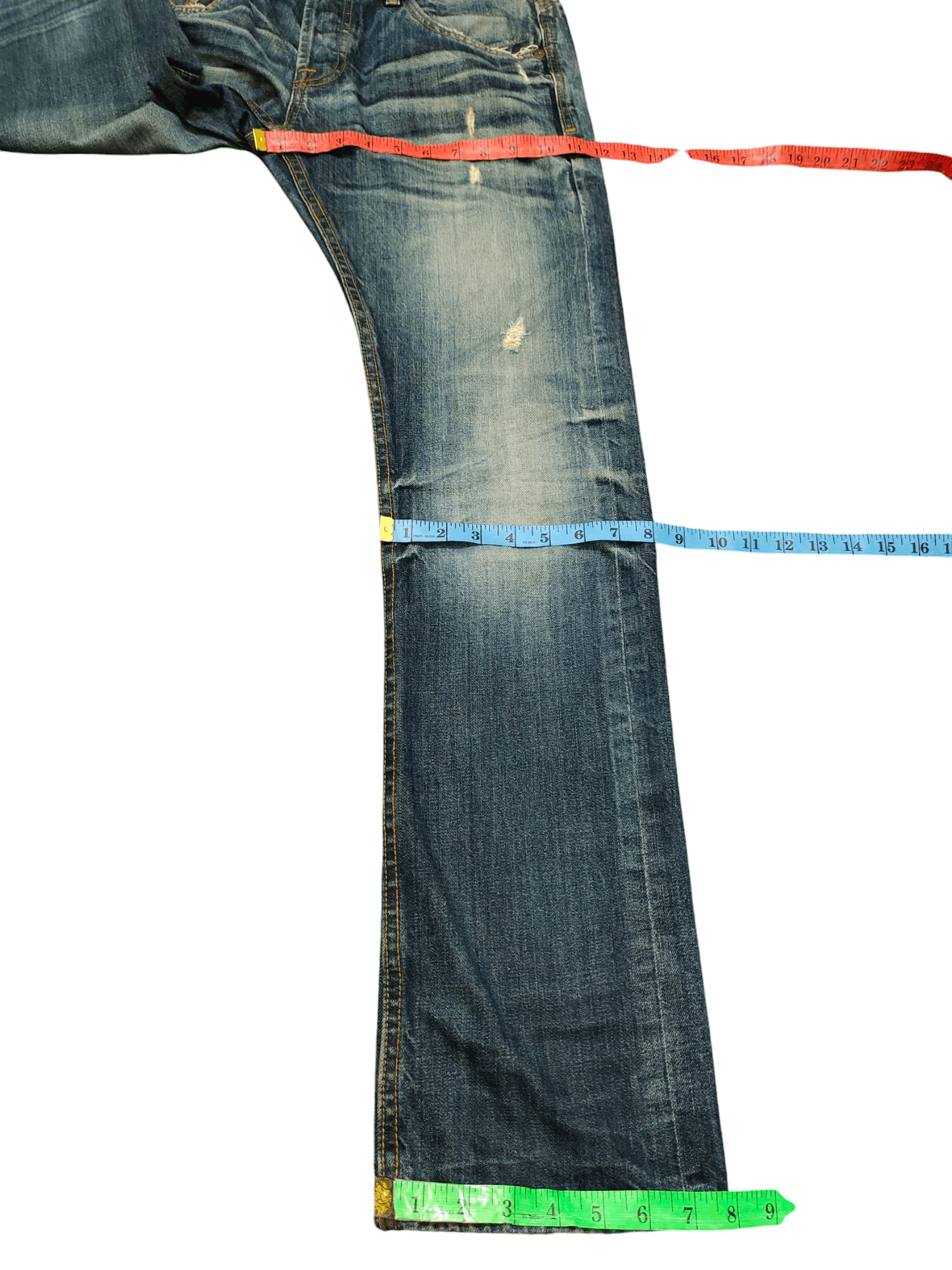Kapital Cult Of Individuality Distress Clawmark Selvedge Jeans Size US 31 - 20 Thumbnail