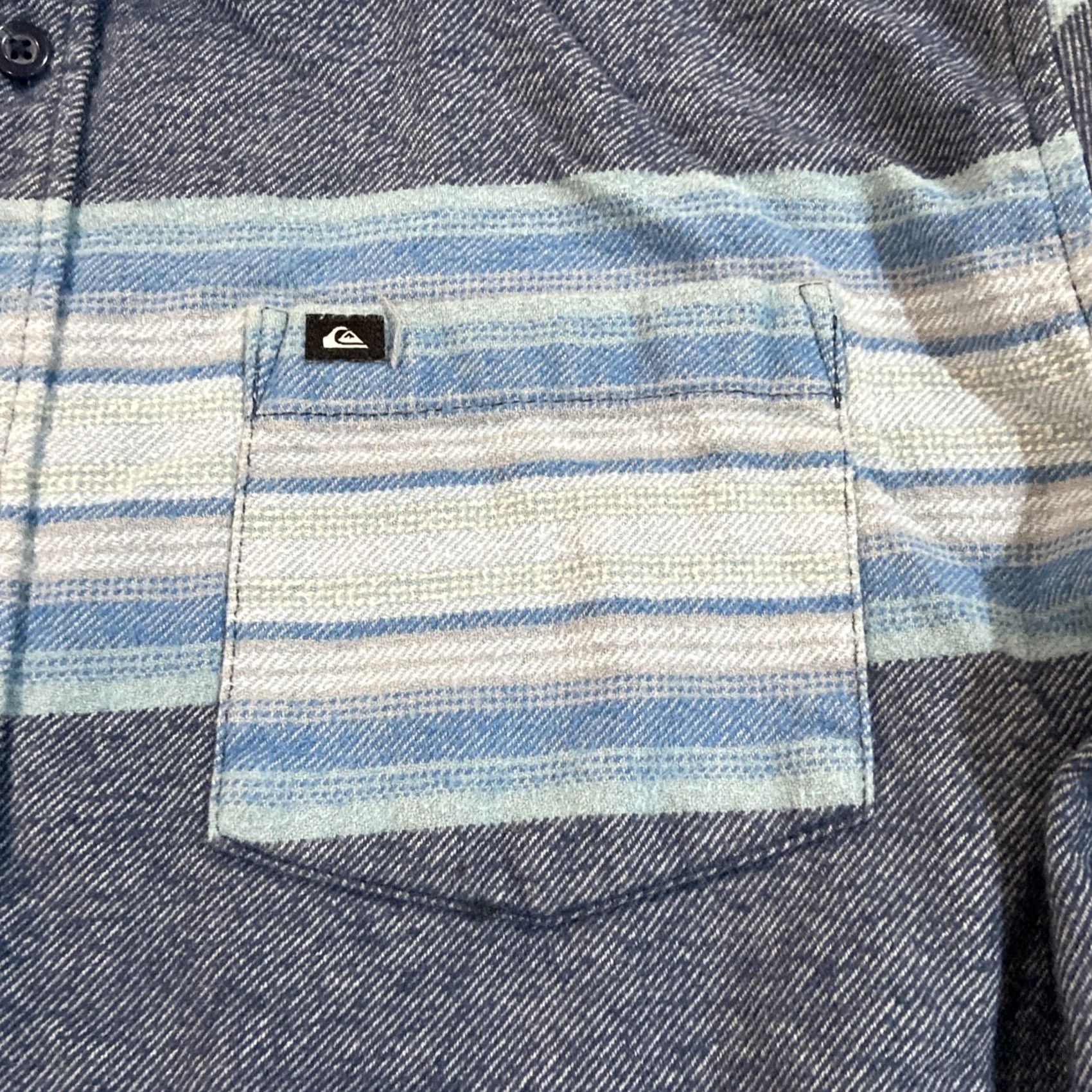 Quiksilver Quiksilver Shirt Men's Button-Up Long Sleeve Plaid Blue Cotton Regular L Size US L / EU 52-54 / 3 - 2 Thumbnail