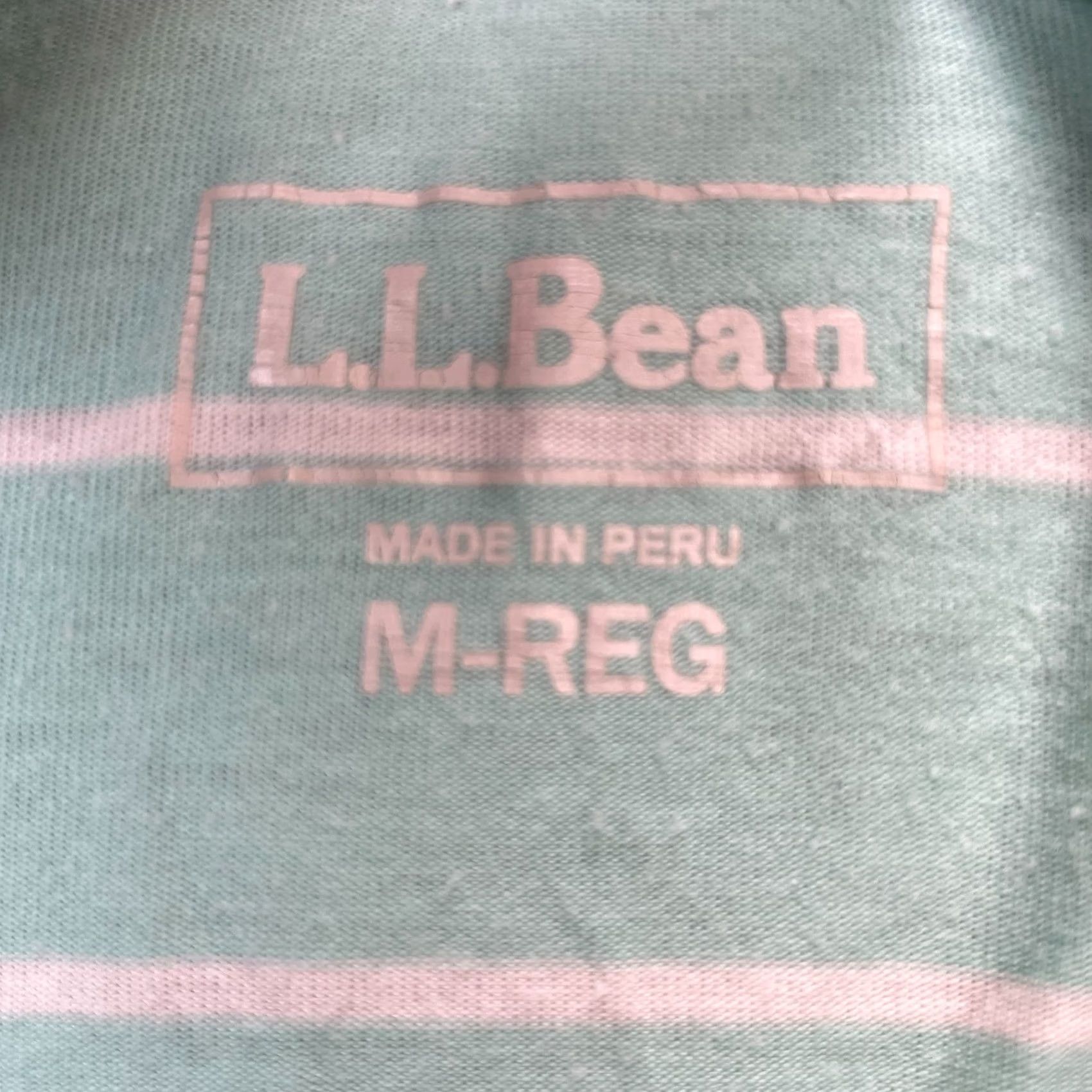 Vintage LL Bean Shirt Womens Medium Green Striped Stretch Three Quarter Sleeve Boat Neck Size M / US 6-8 / IT 42-44 - 3 Thumbnail