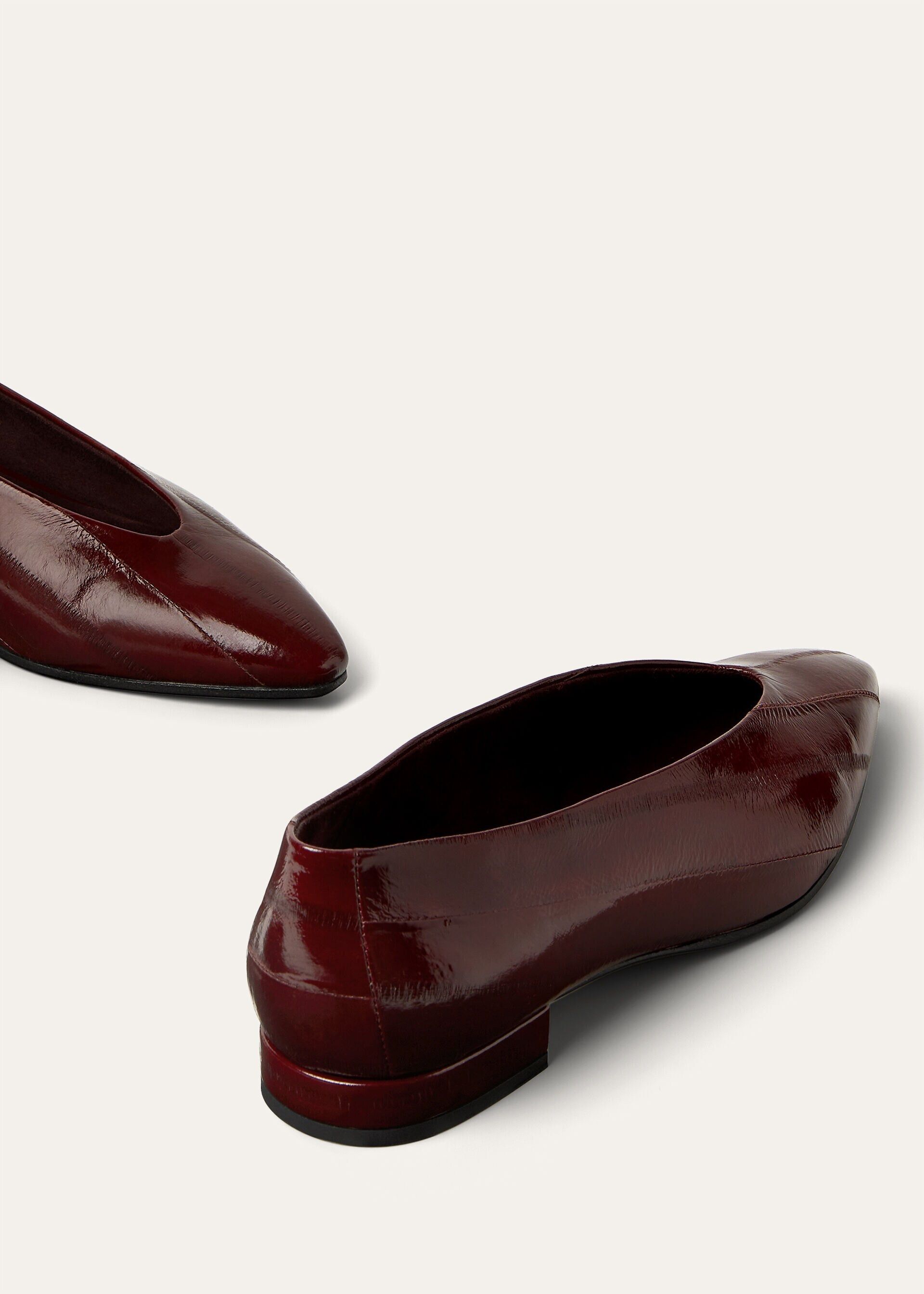 Loro Piana os11x0326 FAQ9685 Rebecca Ballet Flats in Deep Ruby Wine Size US 9 / IT 39 - 7 Thumbnail