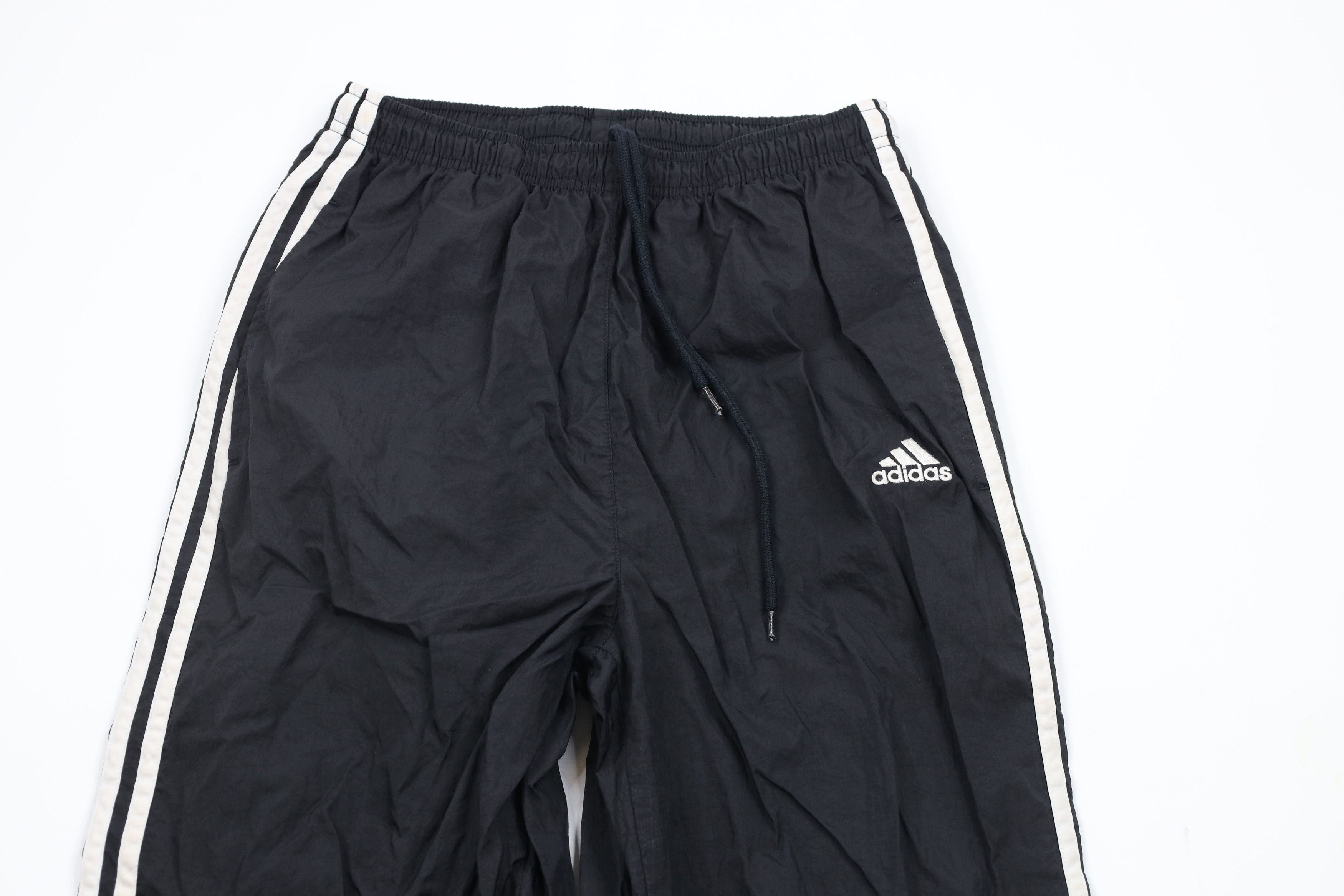 Adidas × Vintage Vintage 90s Adidas Out Striped Nylon Joggers Pants Black Size US 34 / EU 50 - 2 Thumbnail