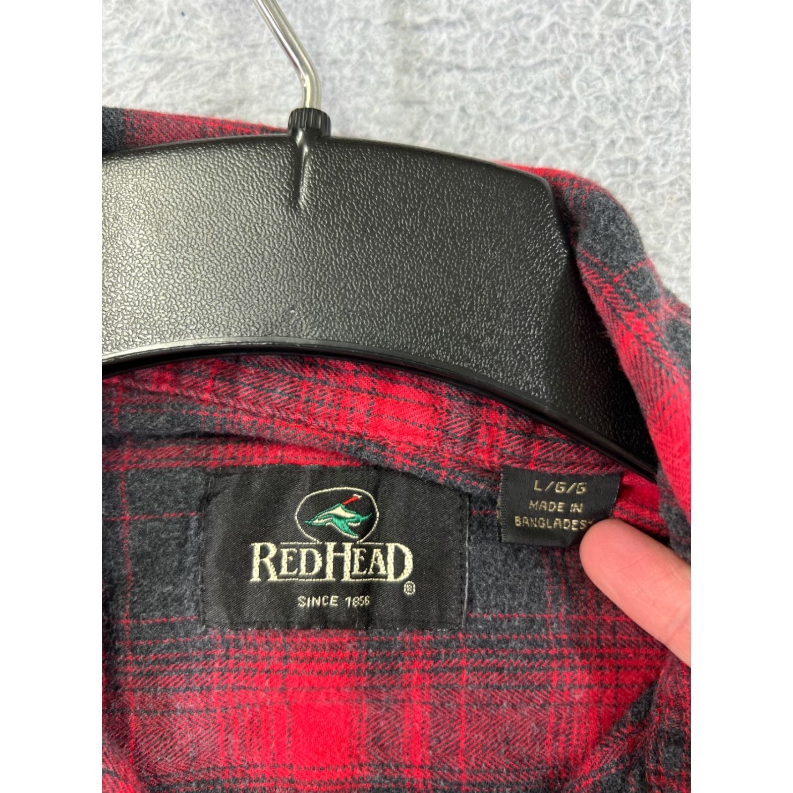 Vintage VINTAGE Redhead Shirt Men Large Red Black Plaid 100% Cotton Long Sleeve Pockets Size US L / EU 52-54 / 3 - 3 Thumbnail