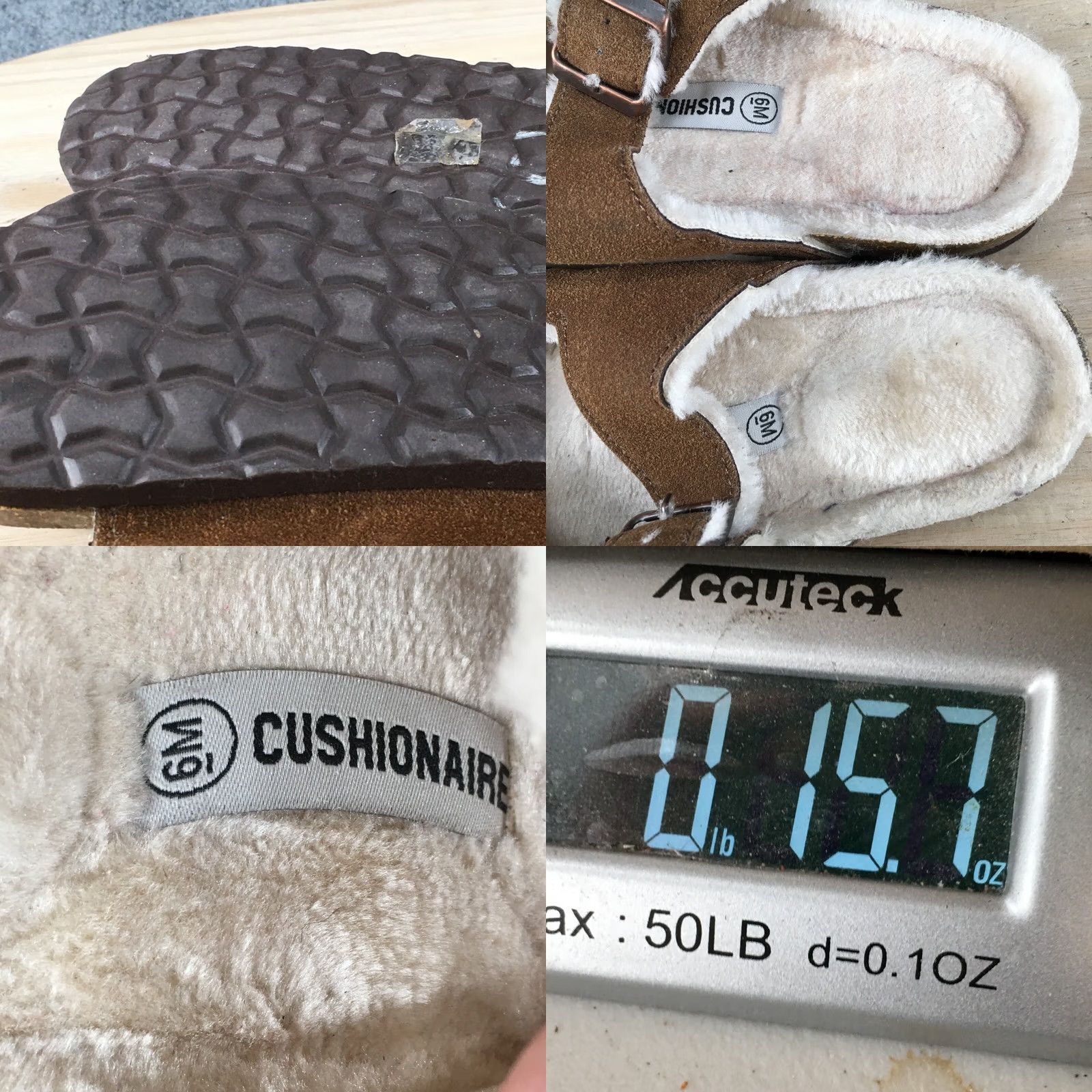 Vintage CUSHIONAIRE Slide Womens Brown Sandals Shearling Dual Buckle Strap Leather Size US 6 / IT 36 - 9 Thumbnail