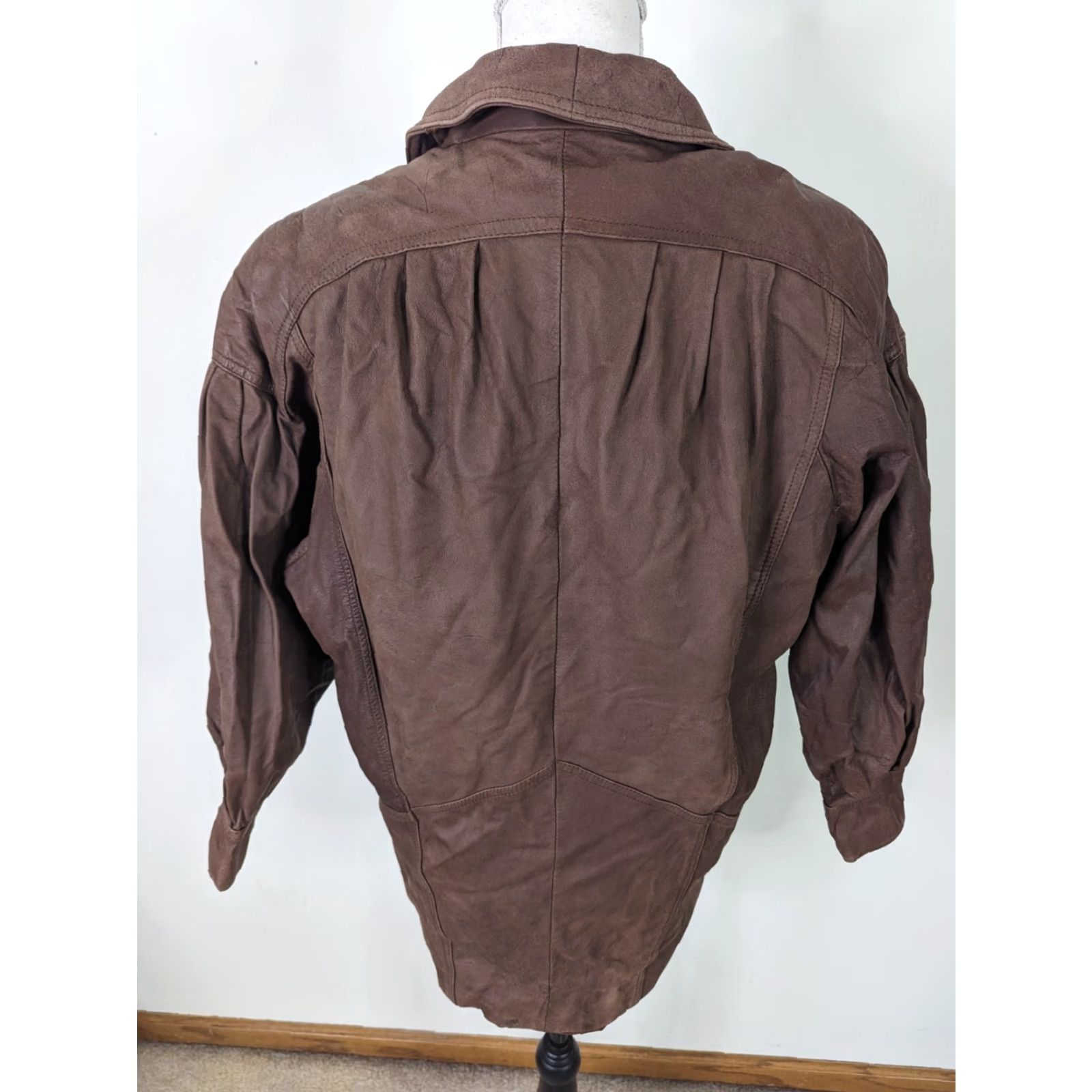 Vintage VINTAGE Leather Jacket Womens XS Brown Bomber Coat Thinsulate Jacket, Trench style Size XS / US 0-2 / IT 36-38 - 2 Thumbnail