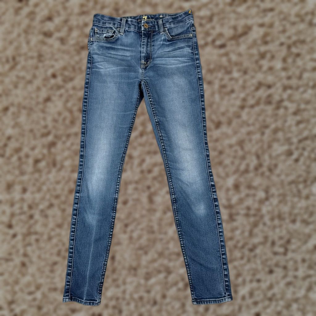 7 For All Mankind 7 For All Mankind Jeans Women 27 Blue Denim High Waist Ankle Skinny Regular 27in Inseam Cotton Vintage No Mens Womens Size 27" / US 4 / IT 40 - 1 Thumbnail