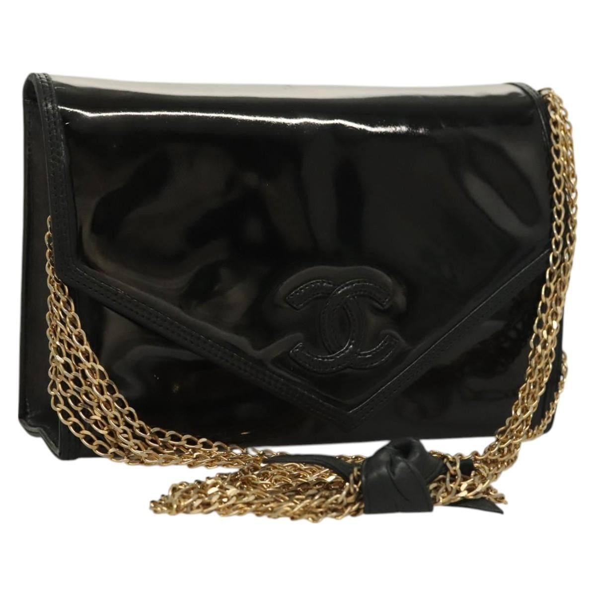 Chanel Chanel Chain Shoulder Bag Enamel Black Gold CC Size ONE SIZE - 1 Thumbnail