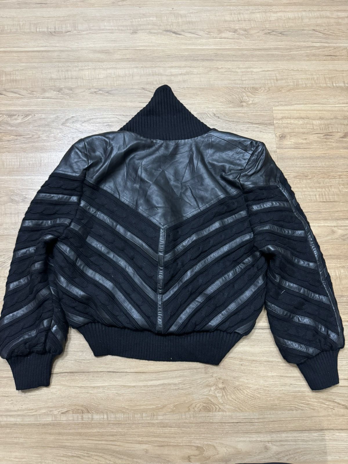 Issey Miyake VINTAGE PARIENNE KNIT LEATHER JACKET Size L / US 10 / IT 46 - 5 Thumbnail