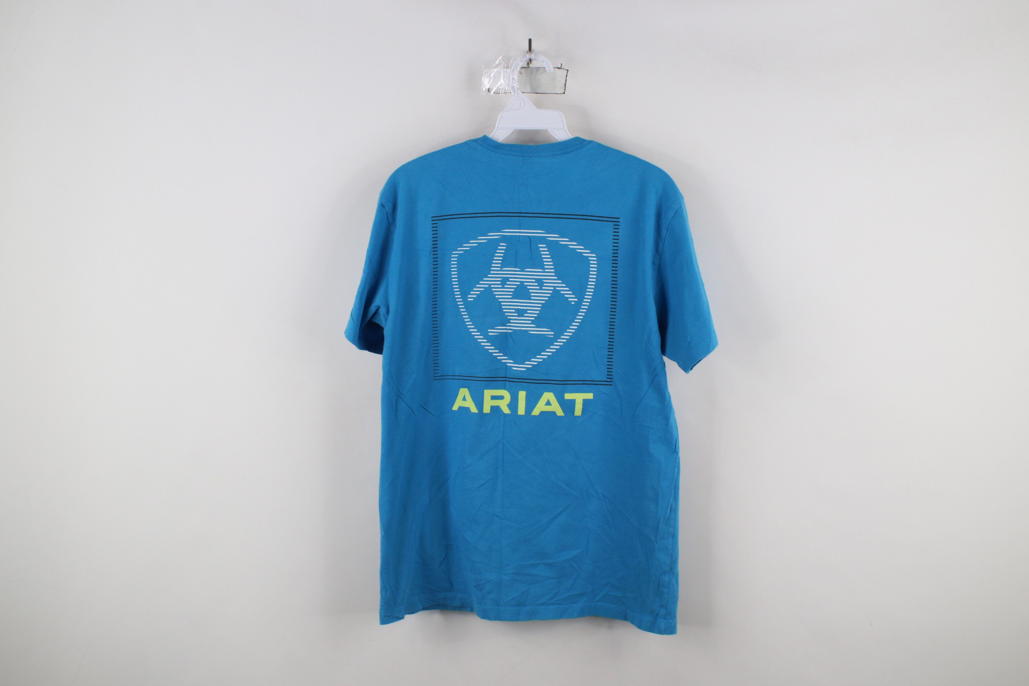 Ariat × Vintage Ariat Faded Spell Out Workwear Short Sleeve T-Shirt Blue Size US M / EU 48-50 / 2 - 10 Thumbnail