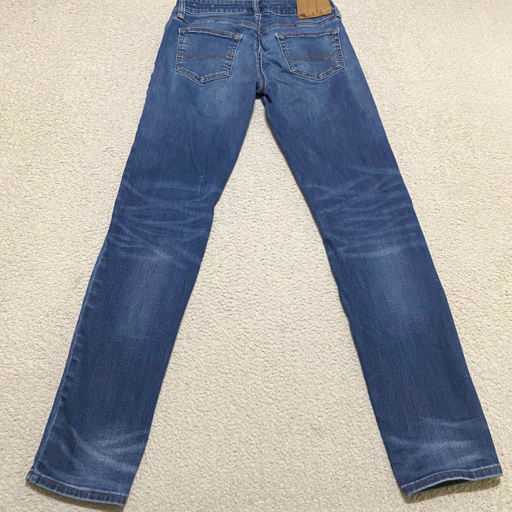 American Eagle Outfitters American Eagle Mens Jeans 29x32 Blue Denim Medium Wash Skinny Low Rise Shirt? Size US 27 - 2 Thumbnail