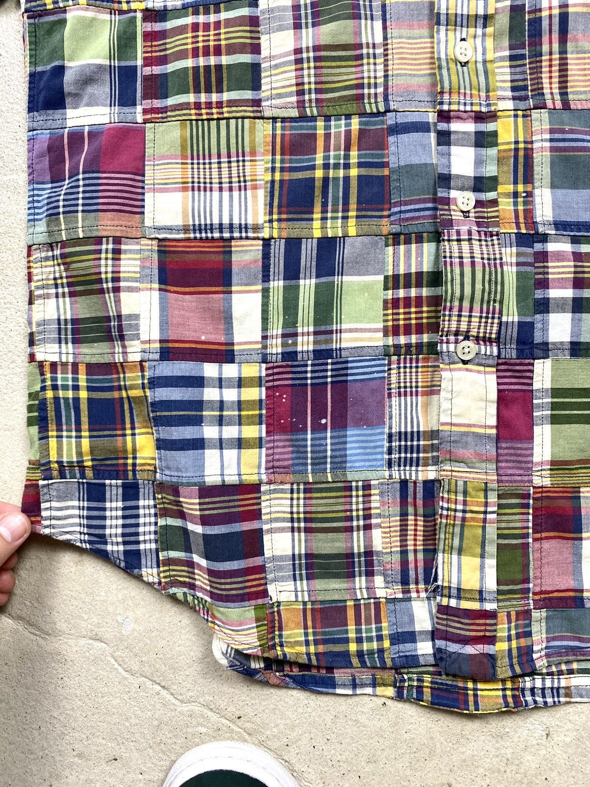 Japanese Brand Rare! Vintage 1990’s Polo Ralph Lauren Patchwork Shirt RRL Size US M / EU 48-50 / 2 - 6 Thumbnail