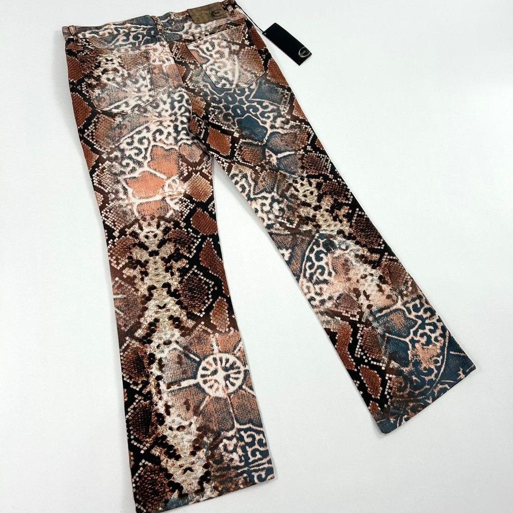 Just Cavalli NWT y2k Cavalli orange and blue snakeskin geometric jeans Size 30" / US 8 / IT 44 - 2 Thumbnail