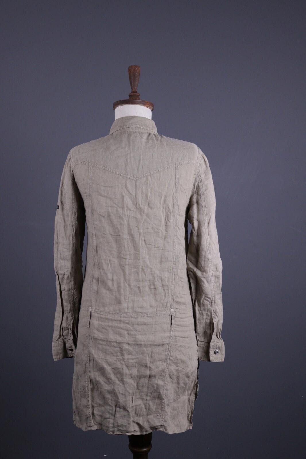 120% Lino 120% Lino Brown 100% Linen Summer Blouson Dress Size 40 Size M / US 6-8 / IT 42-44 - 9 Thumbnail