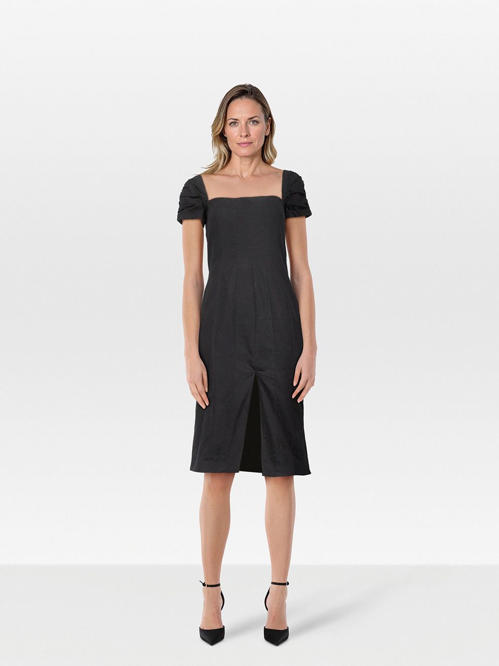 Brock Collection Black Square Neck Slit Dress Size XS / US 0-2 / IT 36-38 - 1 Thumbnail