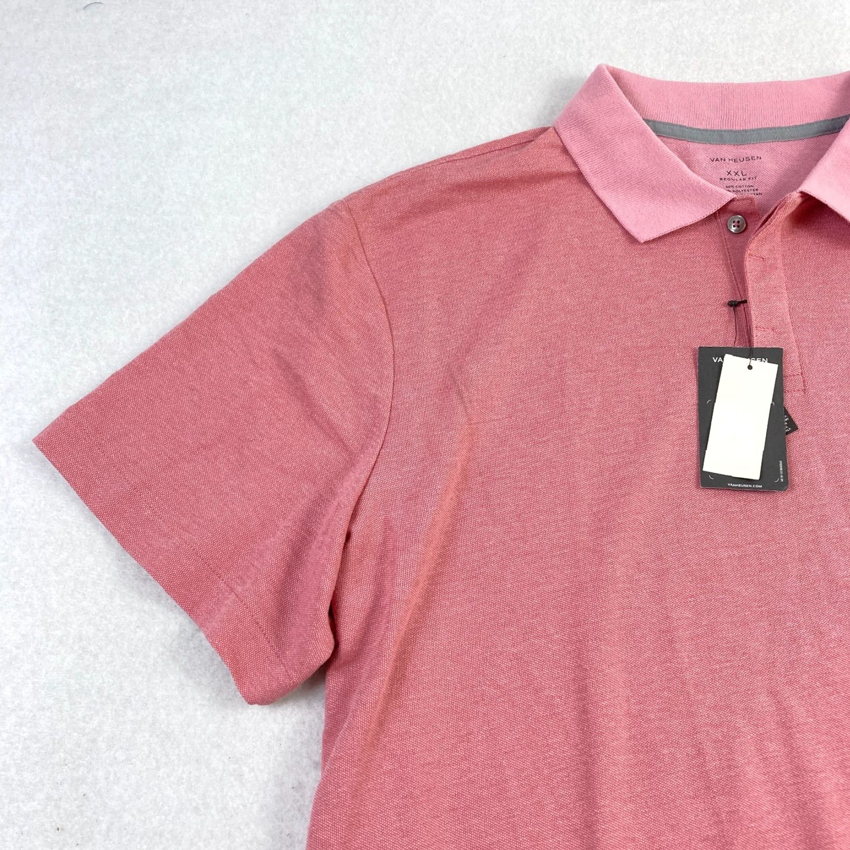 Van Heusen Van Heusen Polo Shirt Mens 2XL Regular Fit Pink Nectar Short Sleeve Polo NWT Casual Shirt Mens Pink Nectar 2XL Size US XXL / EU 58 / 5 - 2 Thumbnail