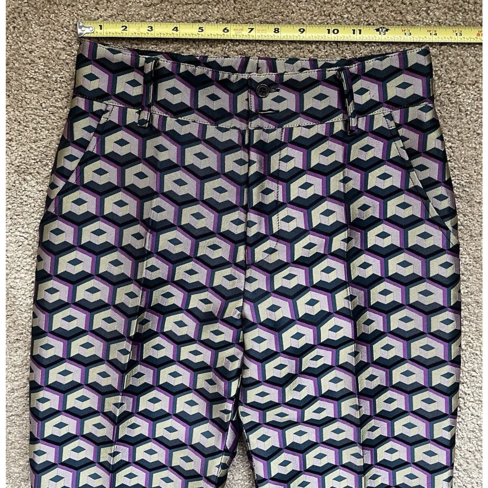 La DoubleJ La Double J Hendrix Pants Trousers Cubi Verdi Polyester S Size 27" / US 4 / IT 40 - 4 Thumbnail