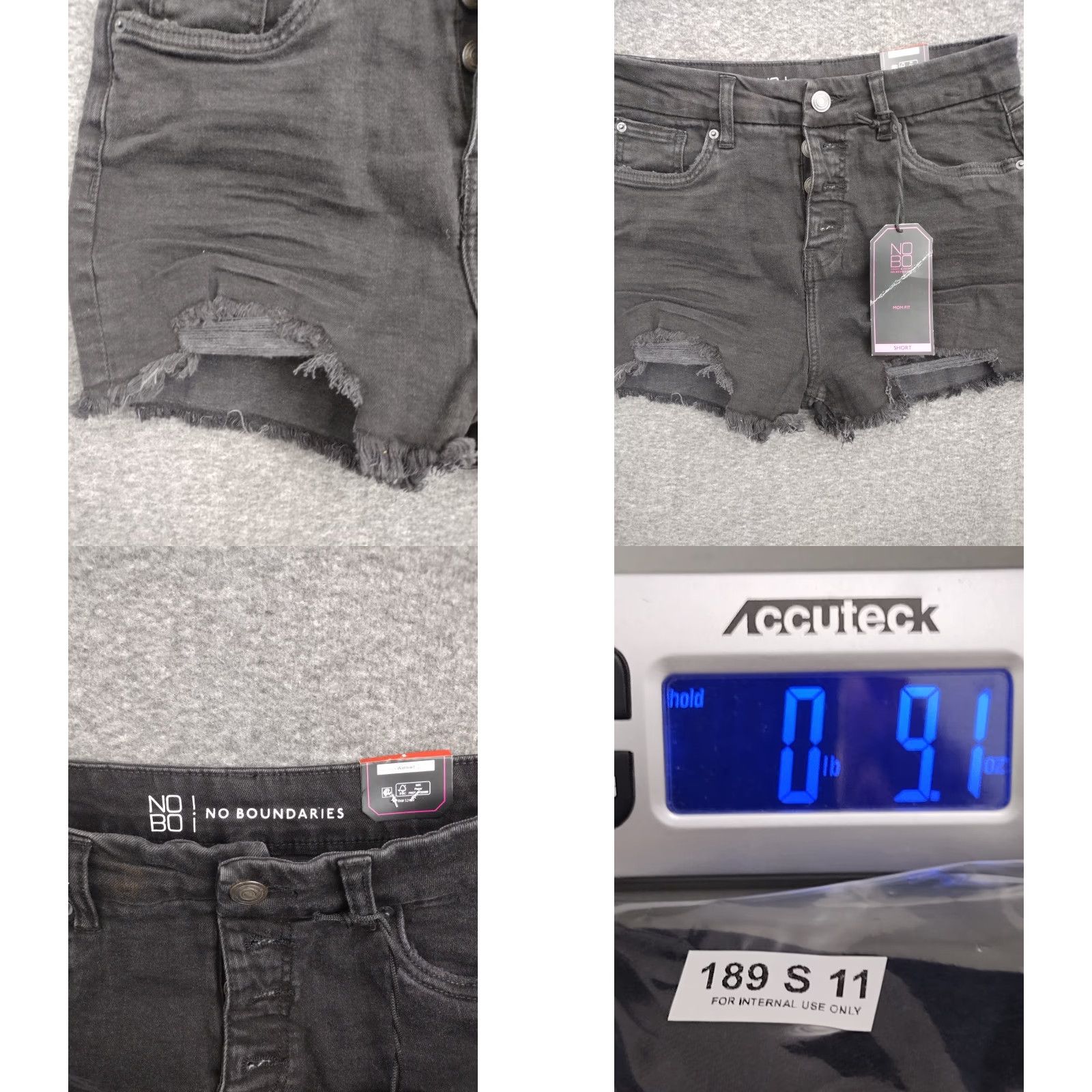 Vintage No Boundaries Shorts Juniors Size 9 Denim Black 5-Pocket Low Rise Casual Travel 90s Curvy Womens Size 30" / US 8 / IT 44 - 8 Thumbnail