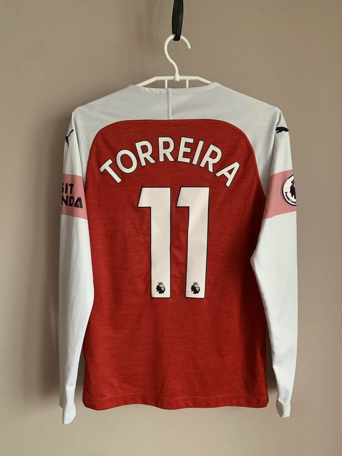 Puma Arsenal London Home Football Shirt Puma Soccer TORREIRA#11 Size US XS / EU 42 / 0 - 2 Thumbnail