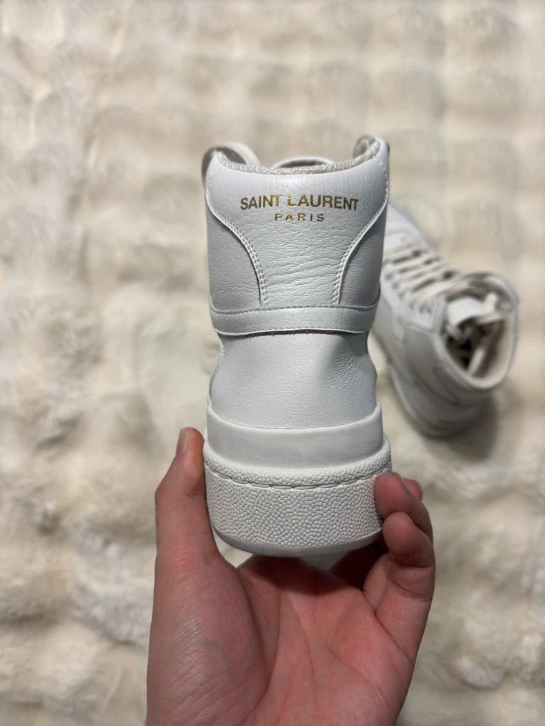 Saint Laurent Paris Saint Laurent Paris Pure white high-top board shoes sports Size US 8 / EU 41 - 7 Thumbnail