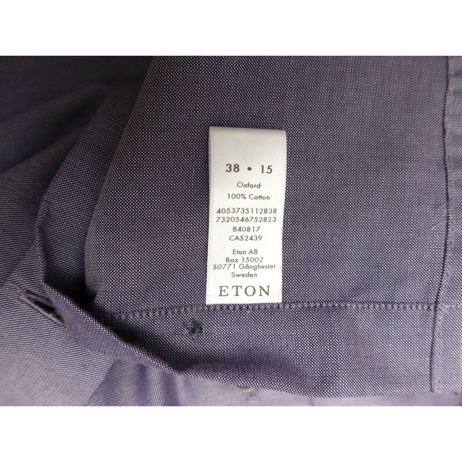 Eton ETON Slim Shirt Men's Blue Cutaway Button-Up Long Sleeve Oxford 38 / 15 Size US M / EU 48-50 / 2 - 6 Thumbnail