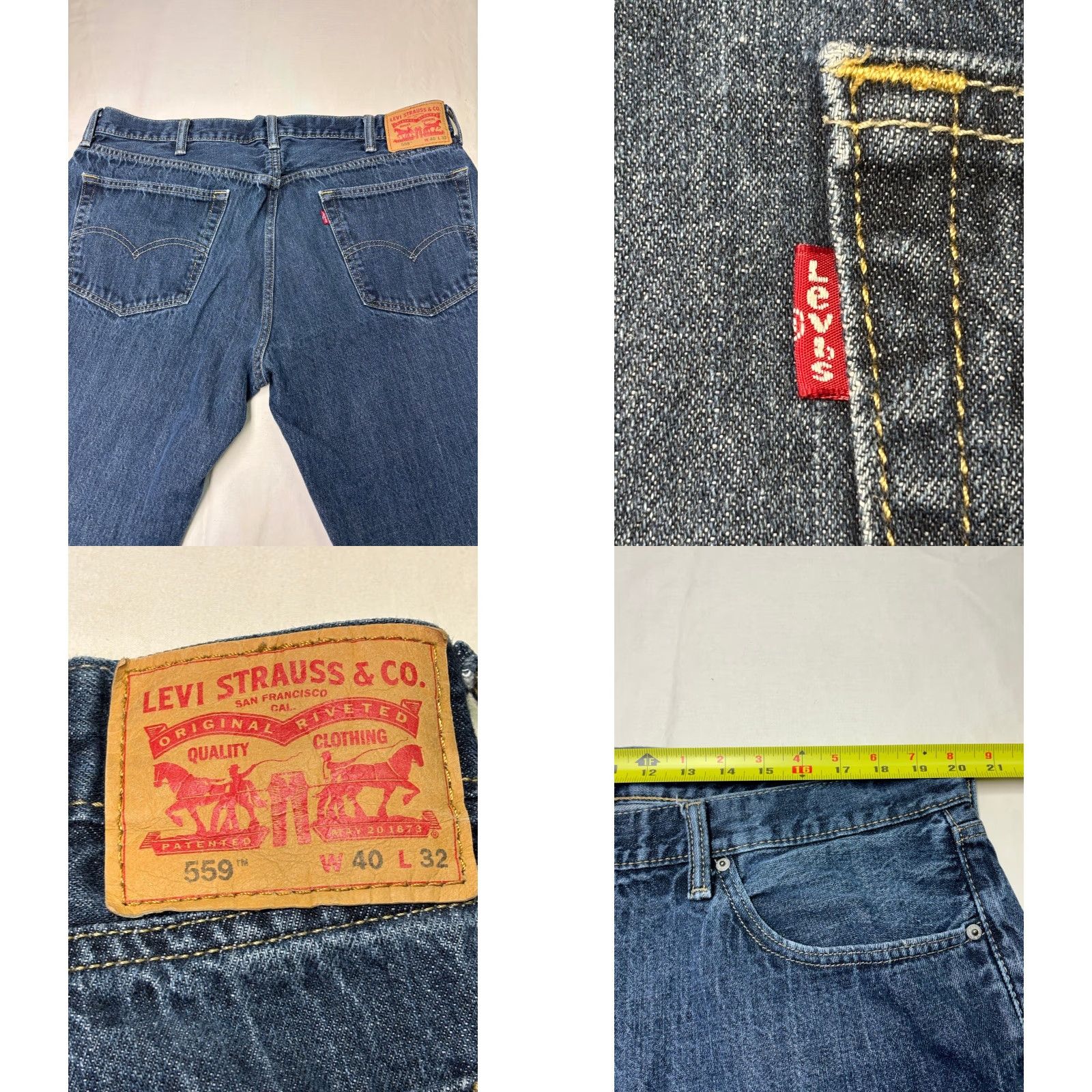 Vintage Levi Strauss 505 Jeans Mens Dark Wash Straight Regular Waist 40 Inseam 32 Denim Cotton Zipper Button Pockets 5-Pocket Size US 40 / EU 56 - 8 Thumbnail