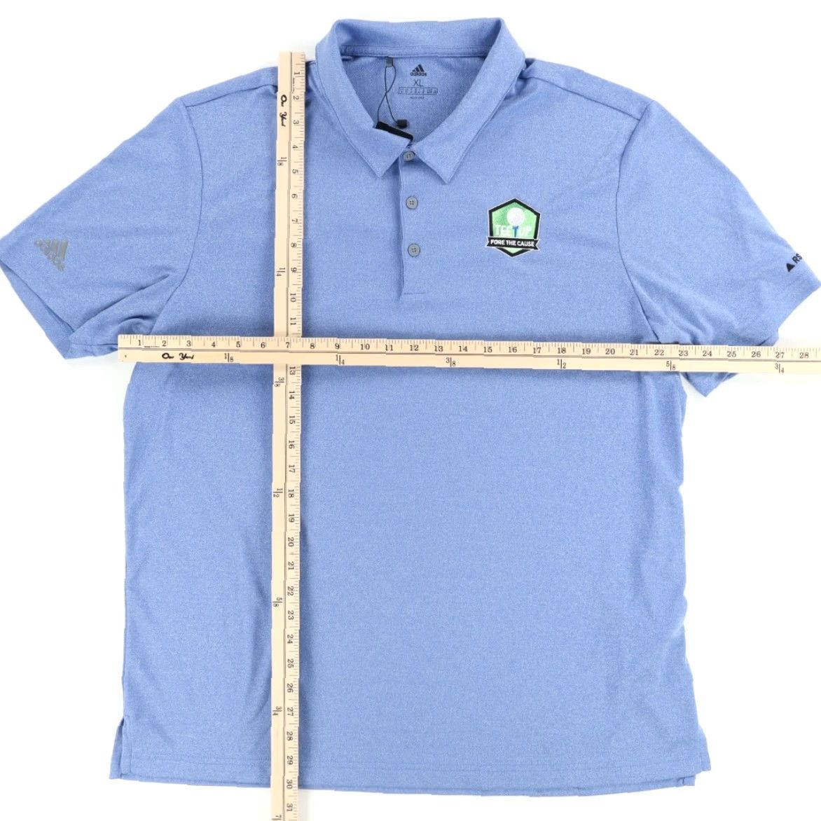 Adidas Adidas Polo Shirt Blue XL Mens Tee Up for a Cause Polyester Solid Polo Shirt Blue Mens XL Size US XL / EU 56 / 4 - 3 Thumbnail