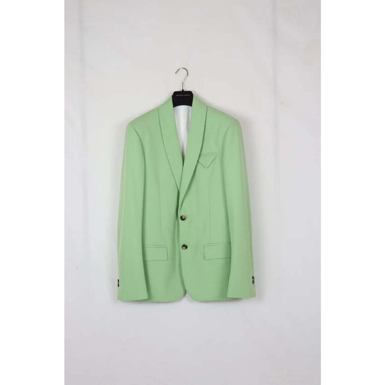 Bottega Veneta o1rshd1 Blazer Jacket Graine de Poudre Stretch in Pistachio Size US L / EU 52-54 / 3 - 1 Thumbnail