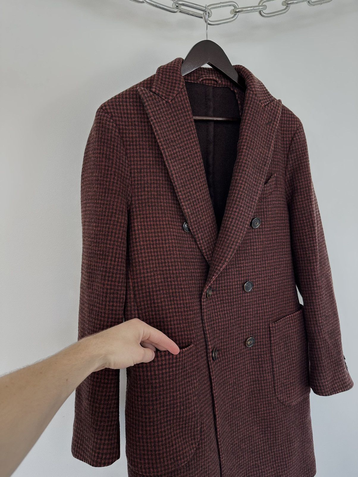 Lardini Vintage 90s Lardini Loro Piana Ing Double Breasted Wool Coat Size US M / EU 48-50 / 2 - 7 Thumbnail