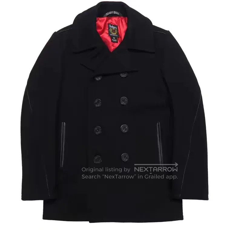 Schott Schott Classic navy woolen double-breasted coat Size US S / EU 44-46 / 1 - 1 Thumbnail