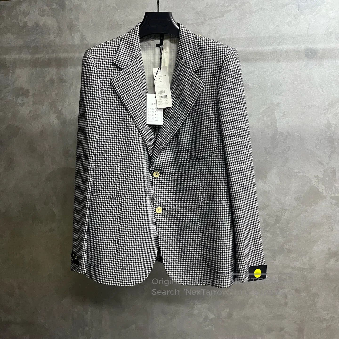 Pink Floyd fluo Black and white checkered blazer with a turned-down c Size 52R - 1 Thumbnail
