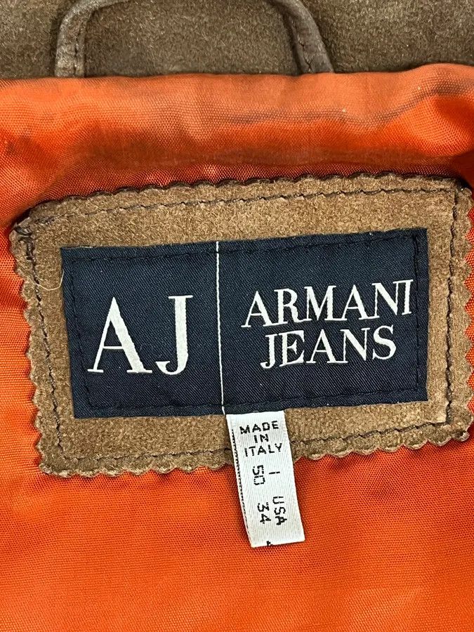 Armani 2000s Armani Brown Suede Leather Two Tone Trucker Jacket Size US M / EU 48-50 / 2 - 12 Thumbnail
