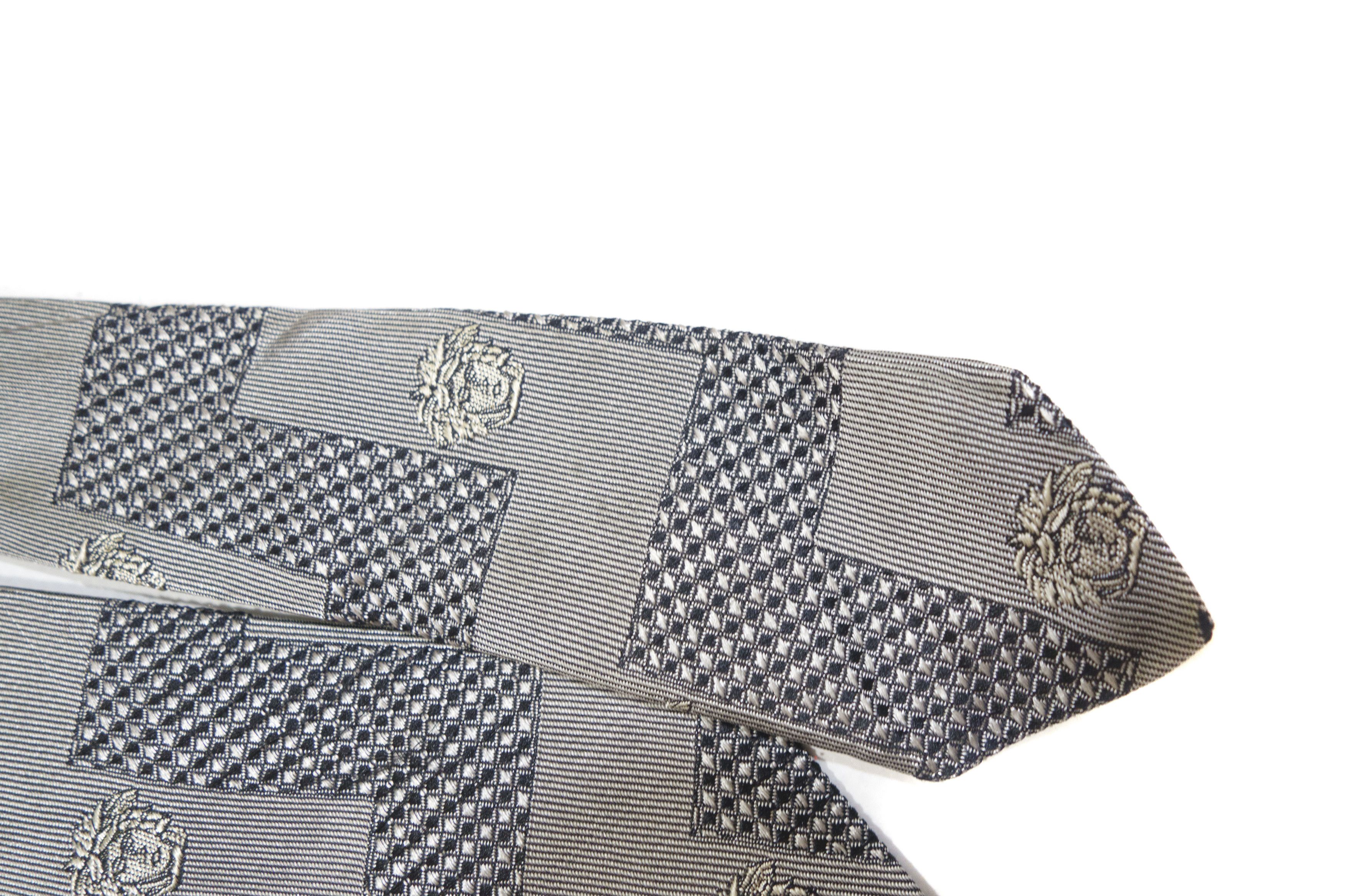 Versace 90S Medusa Monogram Silk Tie Vintage Size ONE SIZE - 6 Thumbnail
